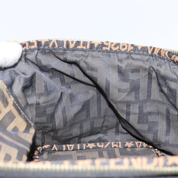 FENDI Vanity Pouch Black Brown Auth 141707 - Picture 12 of 16